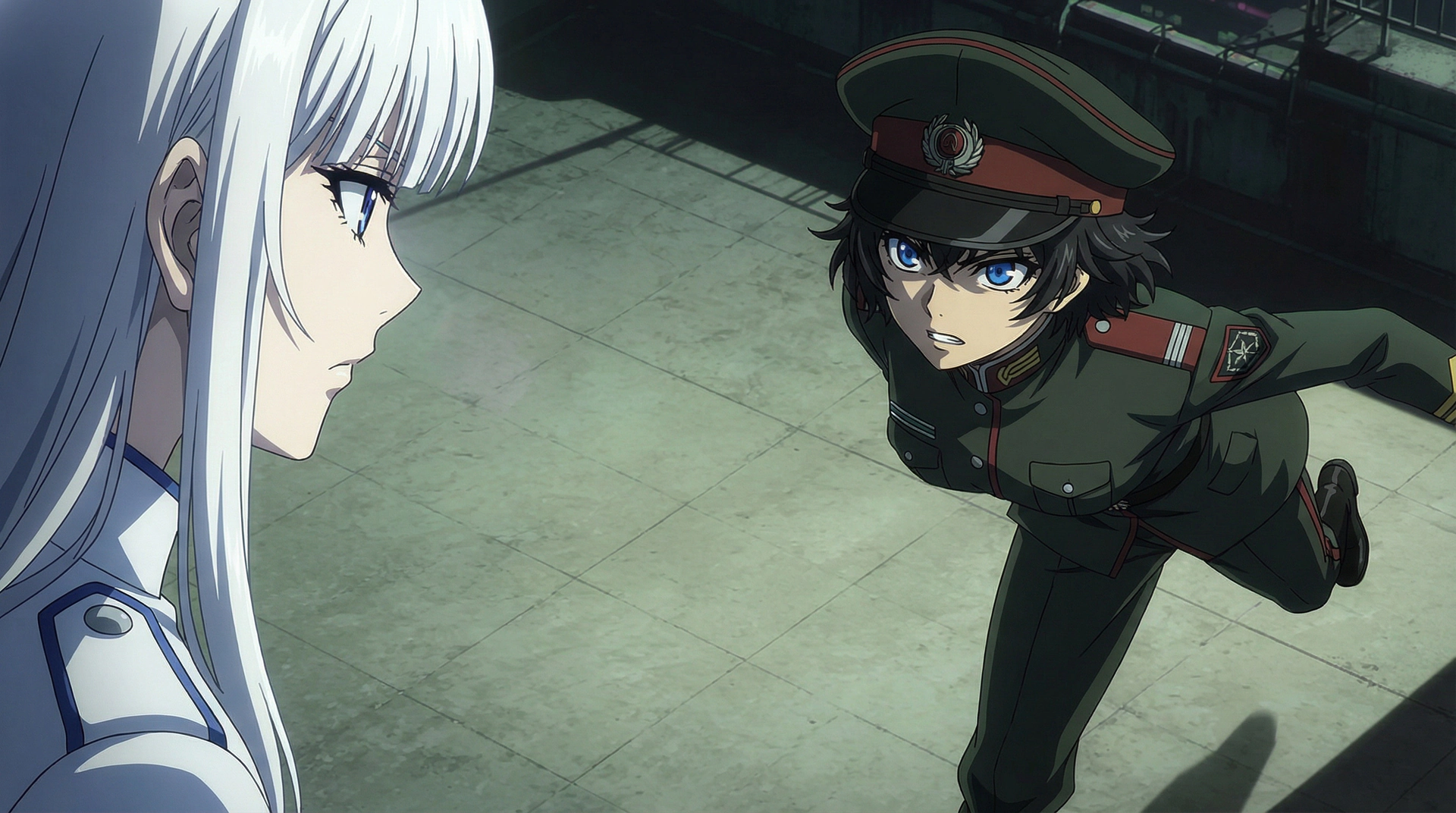 Colored keyframe — the two characters facing off