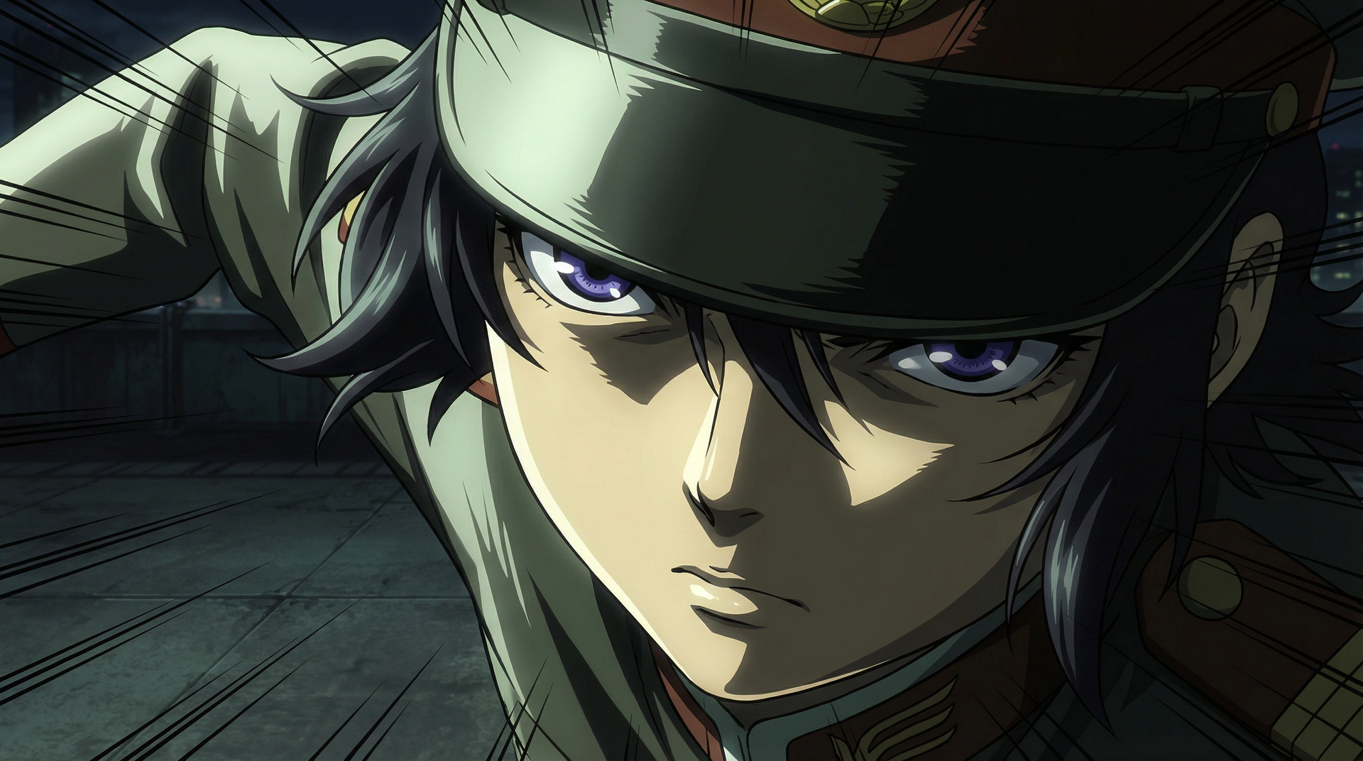 Colored keyframe — close on the officer